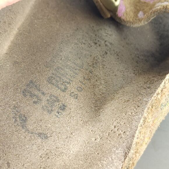 BIRKENSTOCK Women's Arizona US6 EU37 Flower Crush Mocca Suede Slide Sandals - Picture 10 of 16